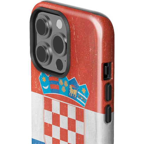 Croatia Flag Distressed iPhone 15 Pro Impact Case